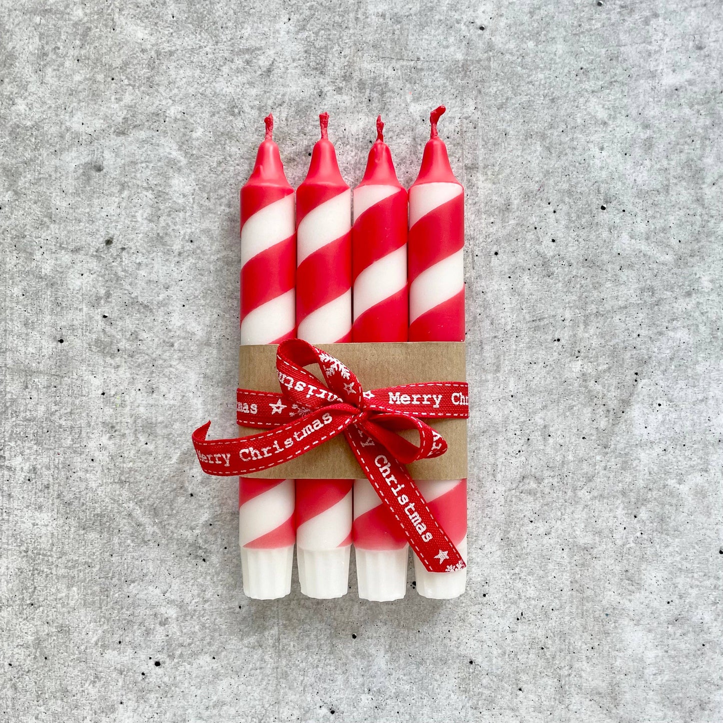 Wolkenreich - Dip Dye Kerzen Swirl | Zuckerstange Weihnachten rot | 4er VE