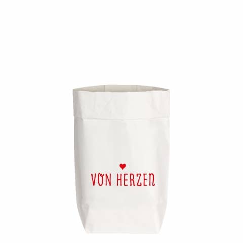 PaperBags Small weiss, VON HERZEN