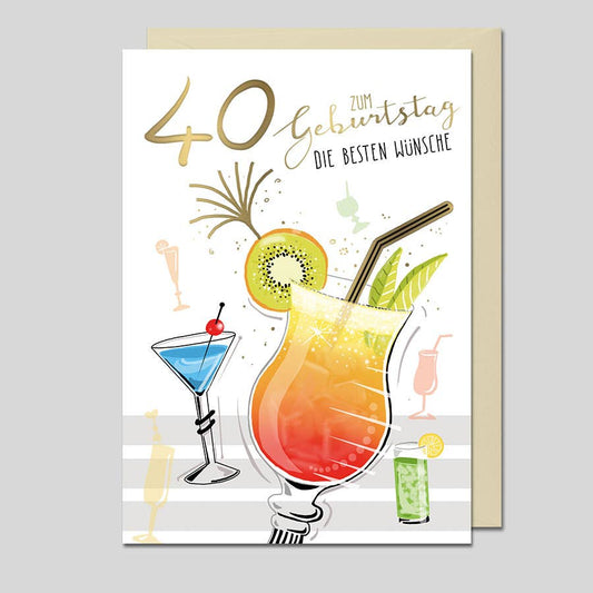 Michel-Verlag GmbH - Glückwunschkarte "40 - HAPPY BIRTHDAY"