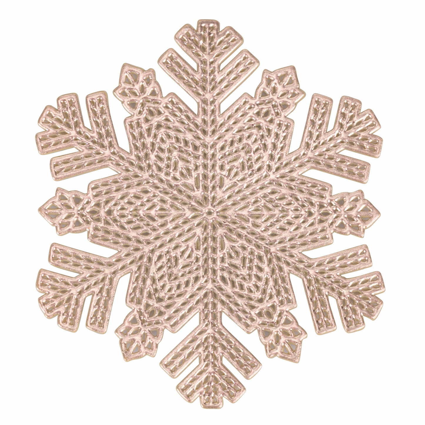 VdE Tivoli 1996 - Set mit 6 goldenen Untersetzern in Schneeflocken-Optik Ø10cm, Gold