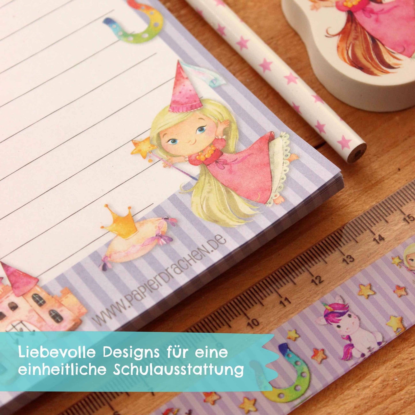 Papierdrachen - Schreibset Schule Einhorn Set 2