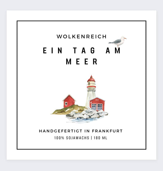 Wolkenreich - Ein Tag am Meer | Duftkerze, Sojawachs: Ein Tag am Meer
