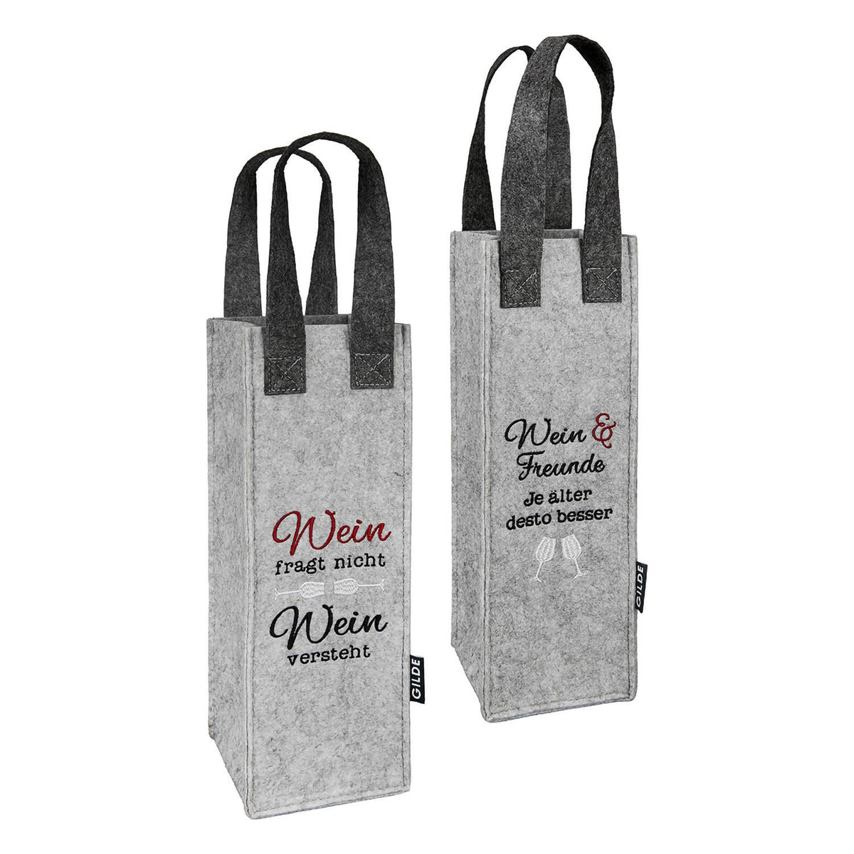 Gilde Handwerk Macrander GmbH & Co. KG - Flaschentasche rechteckig Weinfest 2fach sortiert, H.30 cm