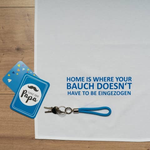 17;30 - Geschirrtuch weiss, HOME IS WHERE YOUR BAUCH…