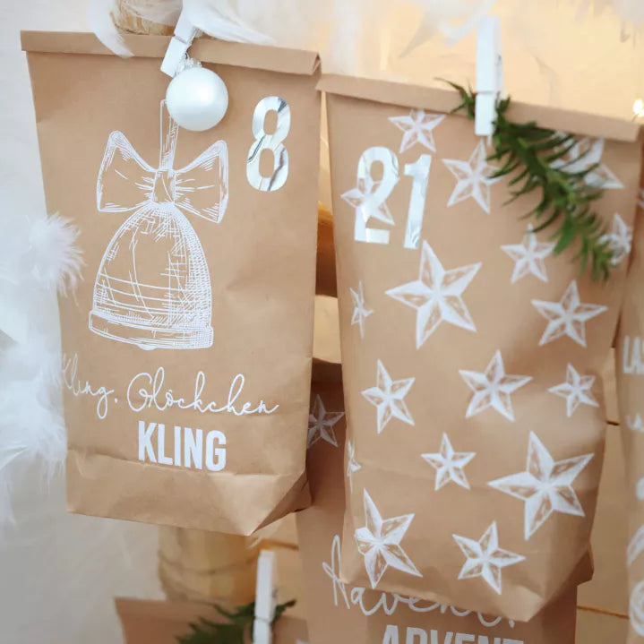 Adventskalender zum Befüllen "White Christmas"