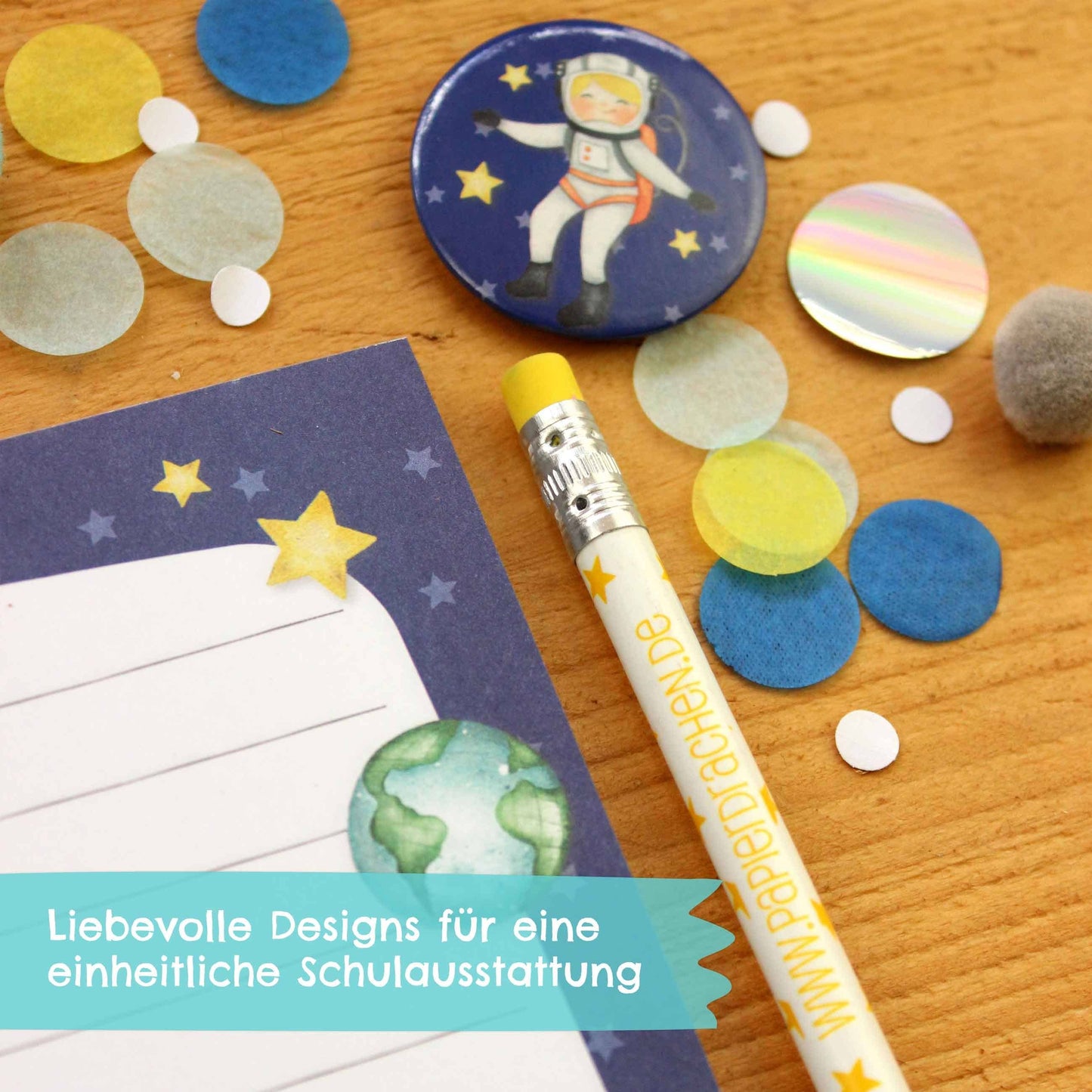 Papierdrachen - Schreibset Schule Astronaut Set 5