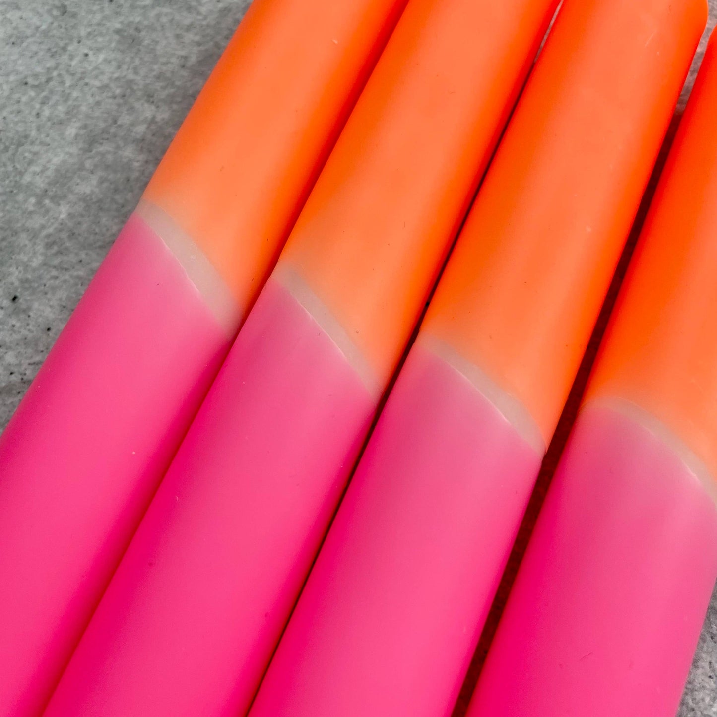 Wolkenreich - Dip Dye Kerzen | neonpink-neonorange | 4er Set