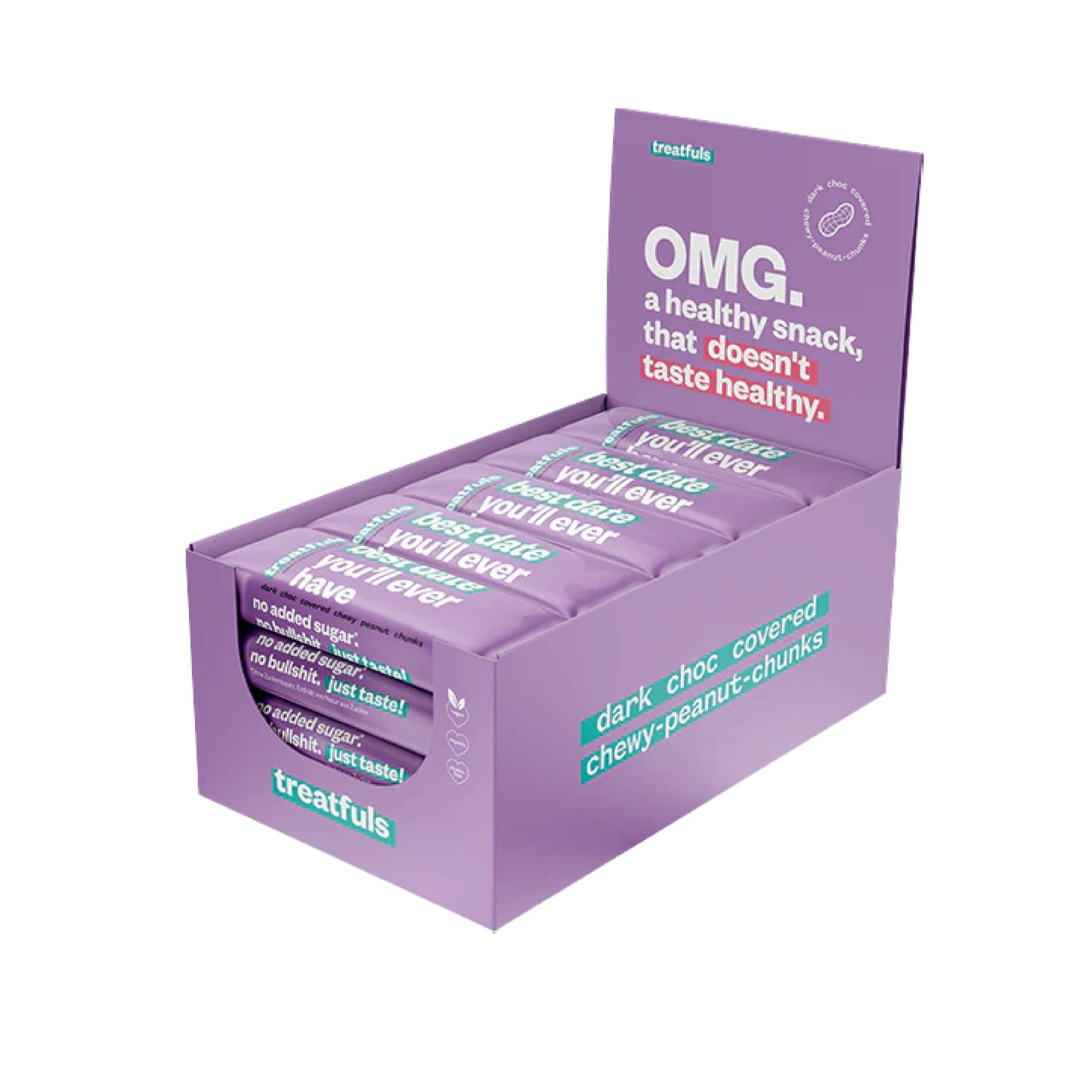 treatfuls - Dunkle Schoko Erdnuss  Riegel bio + vegan + glutenfrei
