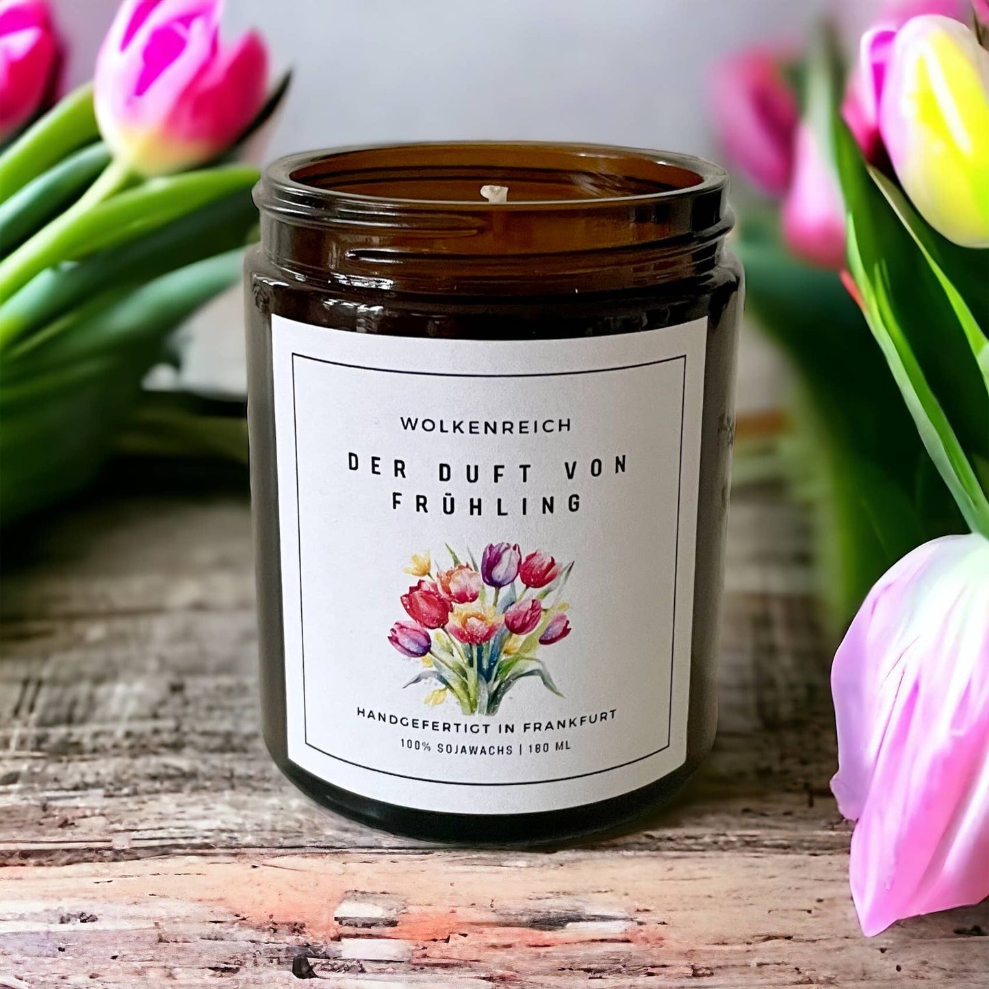 Wolkenreich - Der Duft von Frühling | Tulpenstrauß | Duftkerze, Sojawachs