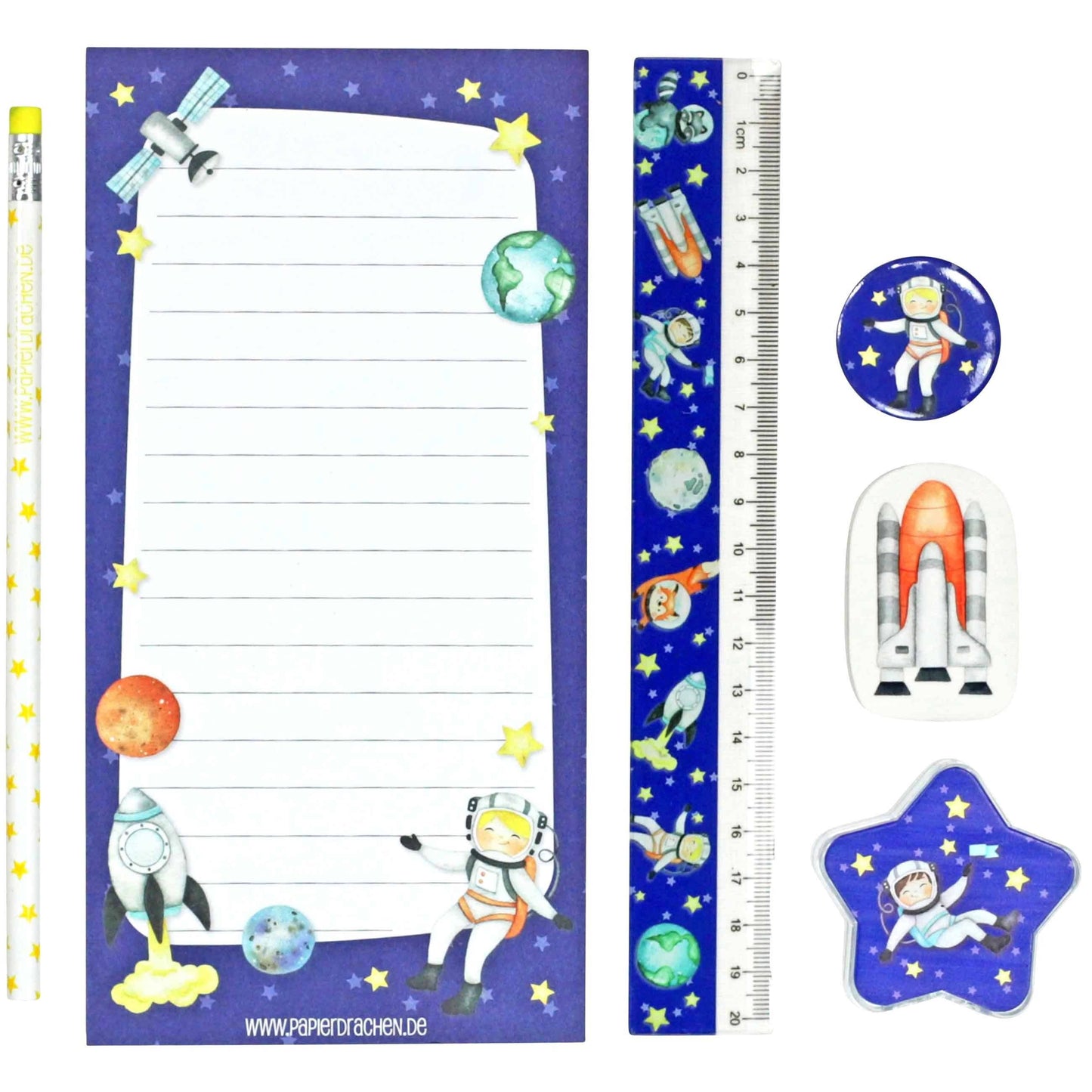 Papierdrachen - Schreibset Schule Astronaut Set 5