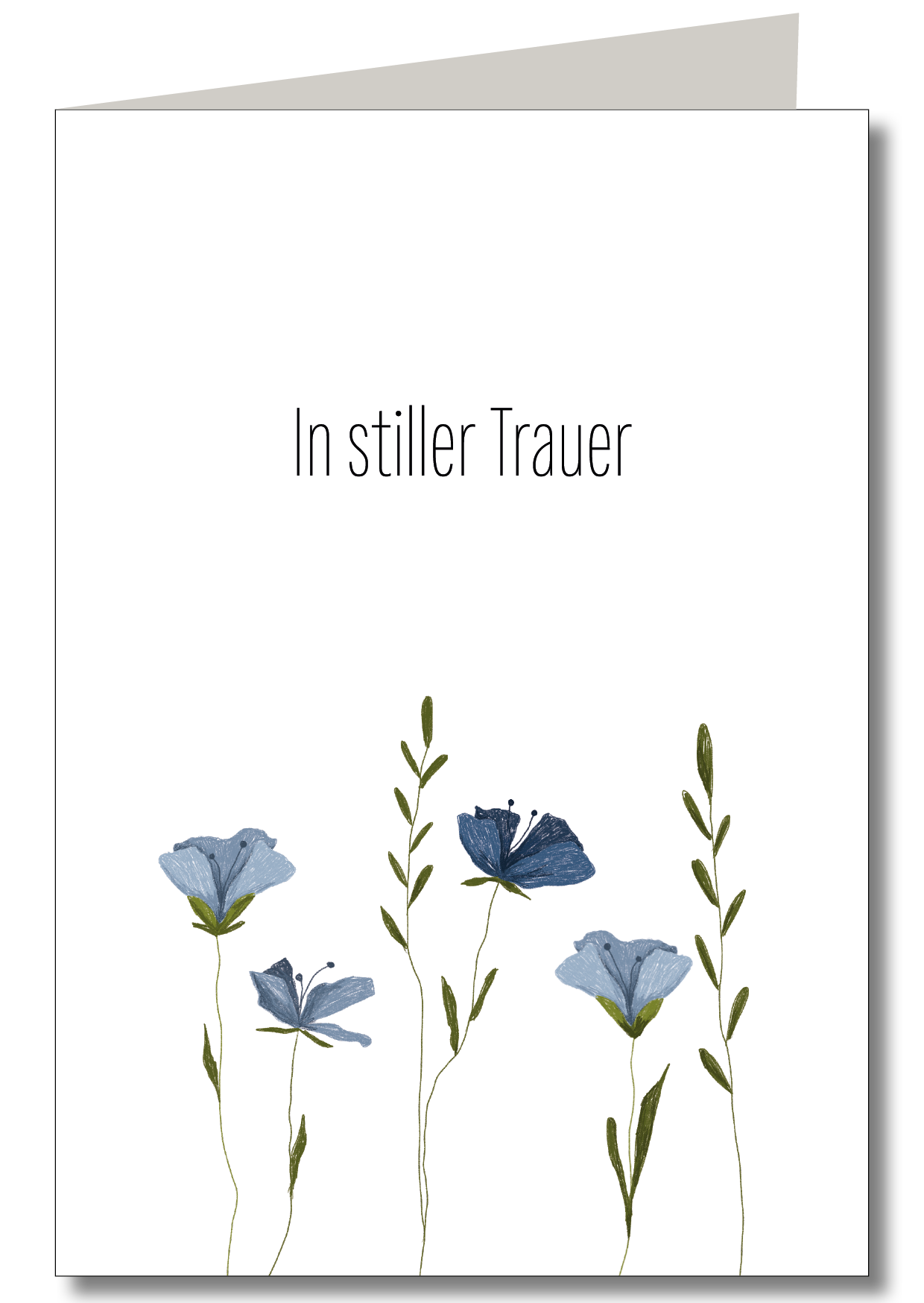 KEITCARDS - In stiller Trauer blaue Blumen