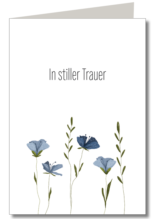 KEITCARDS - In stiller Trauer blaue Blumen