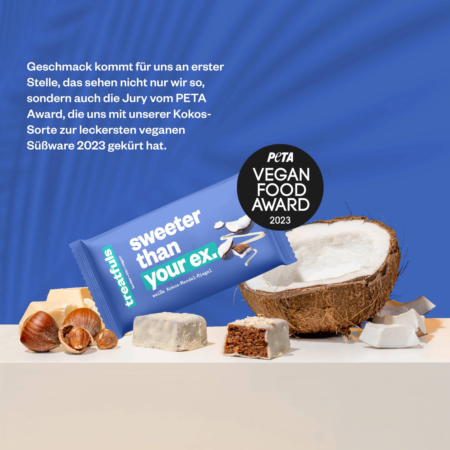 treatfuls - Weiße Schoko Kokosnuss-Mandel Riegel bio + vegan+ glutenfrei