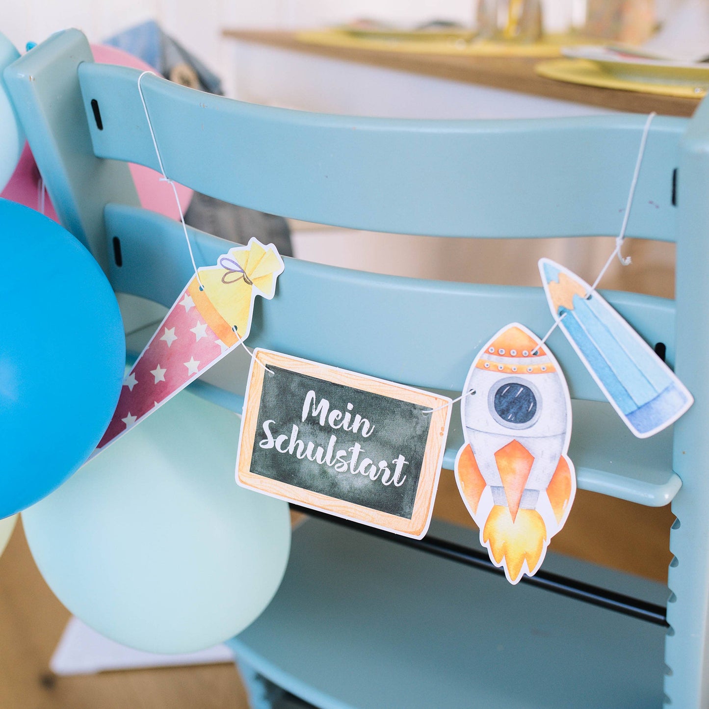 Papierdrachen - Einschulungs-Girlande