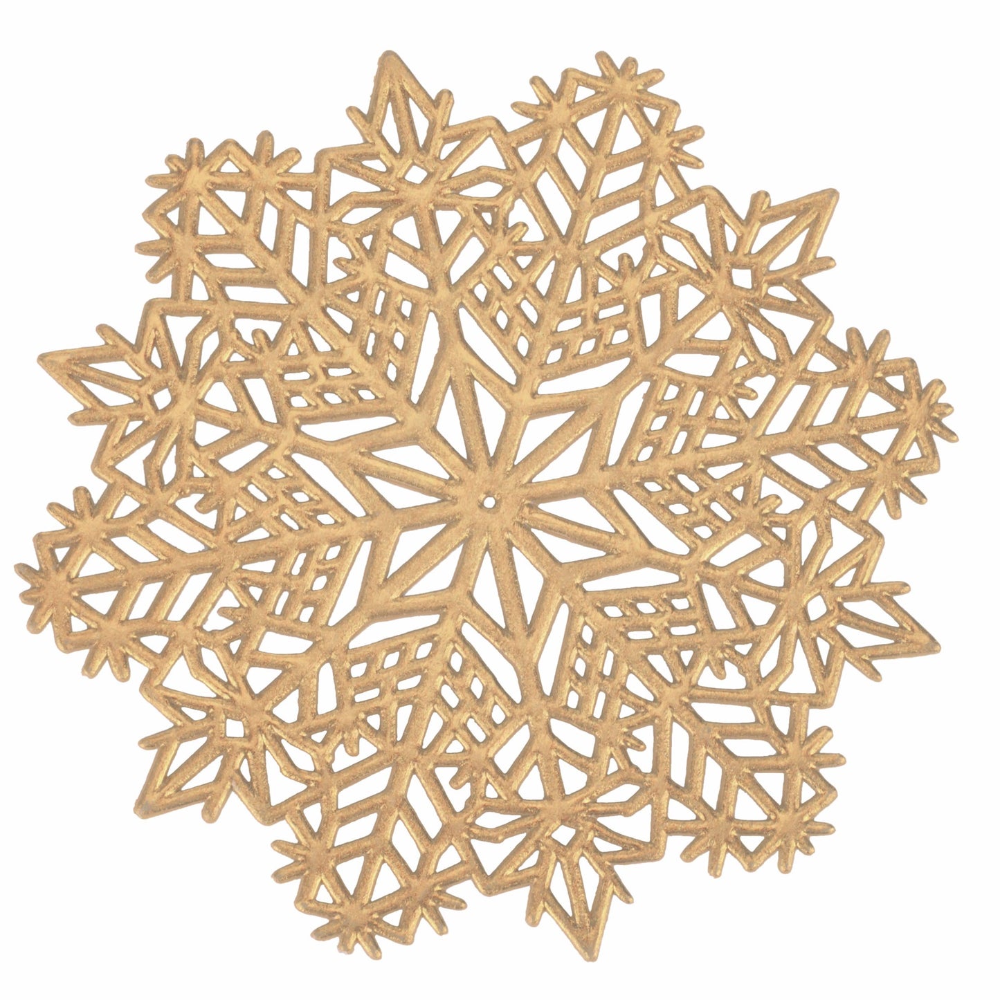 VdE Tivoli 1996 - Set mit 6 goldenen Untersetzern in Schneeflocken-Optik Ø10cm, Gold