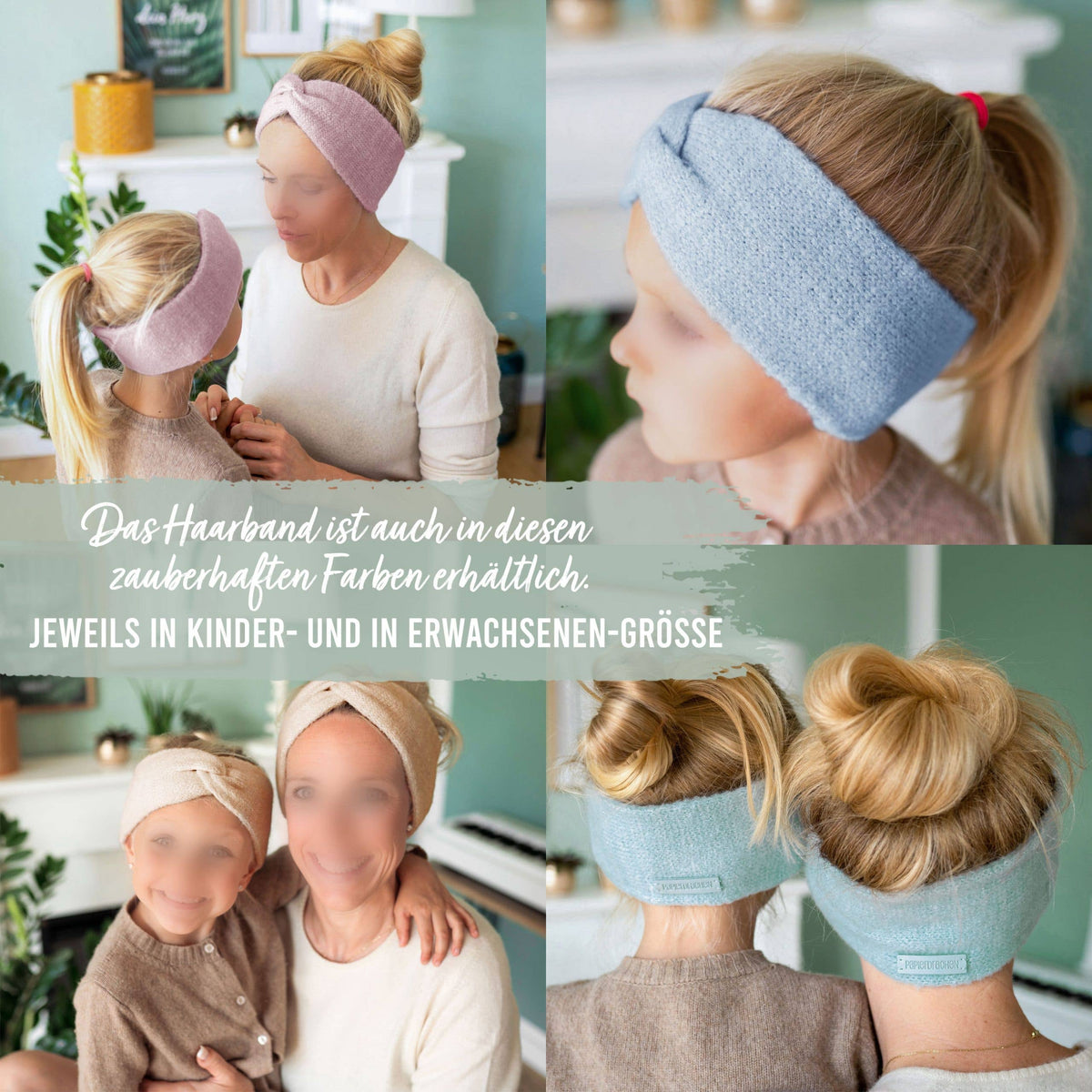 Papierdrachen - Papierdrachen Haarband aus Strick für Frauen - beige