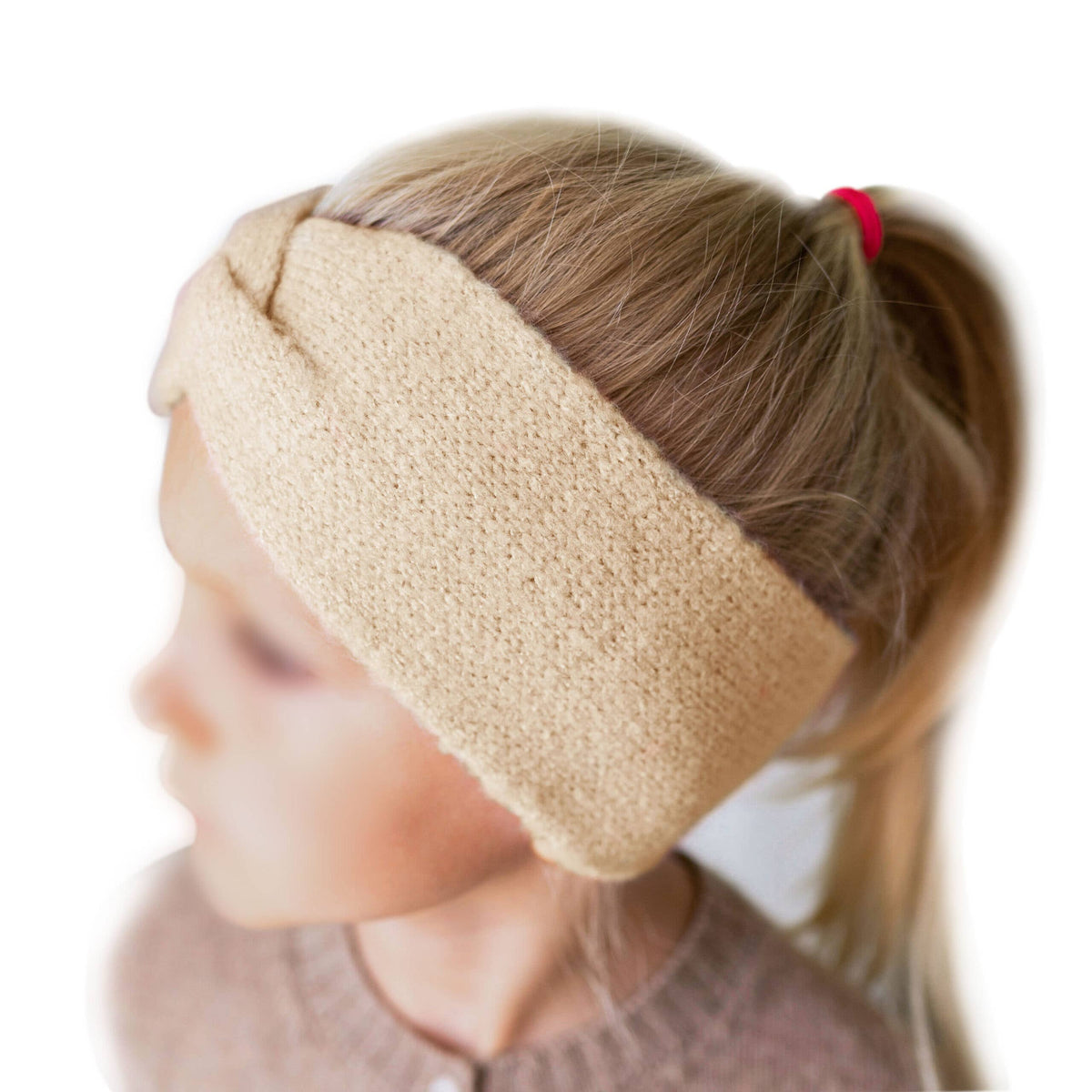 Papierdrachen - Papierdrachen Haarband aus Strick für Kinder - beige