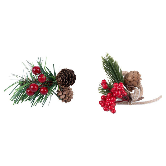 VdE Tivoli 1996 - ZWEIG SERVIETTENRING BEEREN UND ZAPFEN 2 SORTEN