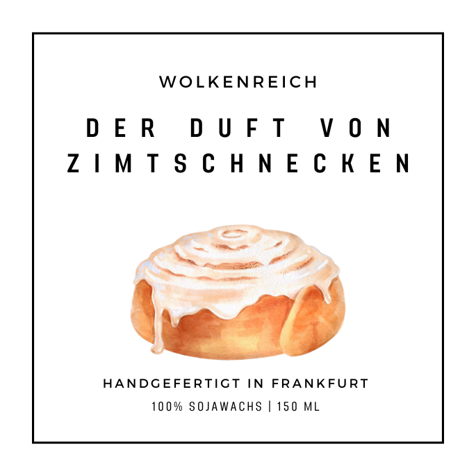 Wolkenreich - Der Duft von Zimtschnecken | Duftkerze, Sojawachs