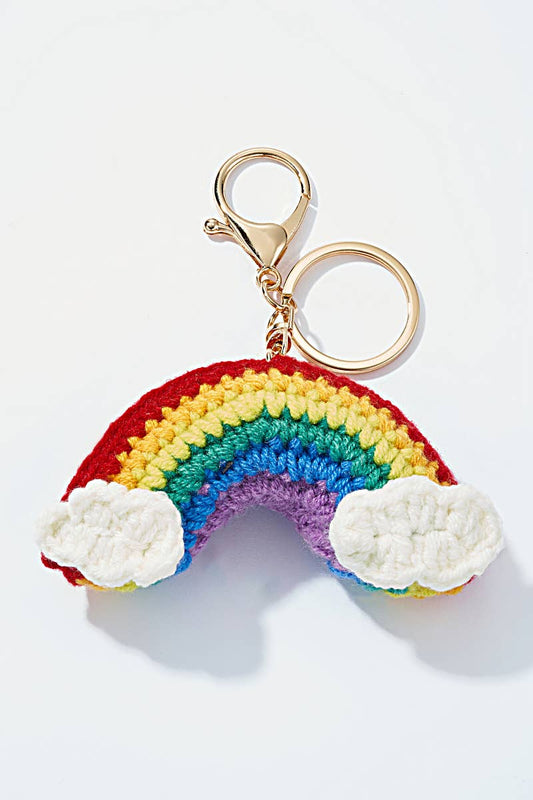 BYREN | ÉLINE L'ATELIER - Gehäkelter Regenbogen-Taschenanhänger und Schlüsselanhänger PC011HZ