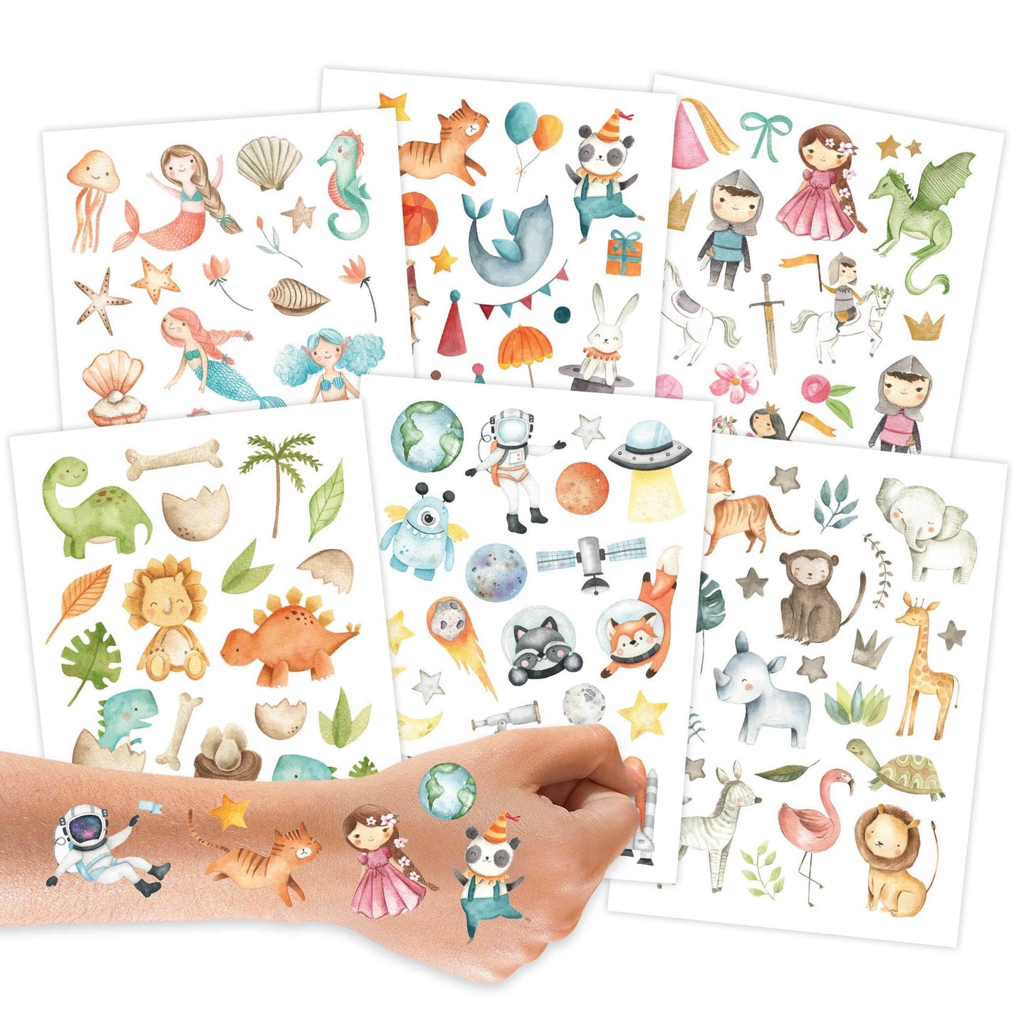 Papierdrachen - Kindergeburtstags-Tattoo Set 5 Bunter Mix