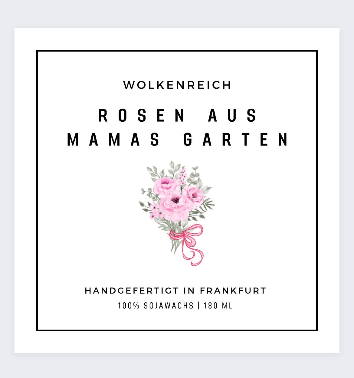 Wolkenreich - Rosen aus Mamas Garten | Duftkerze, Sojawachs