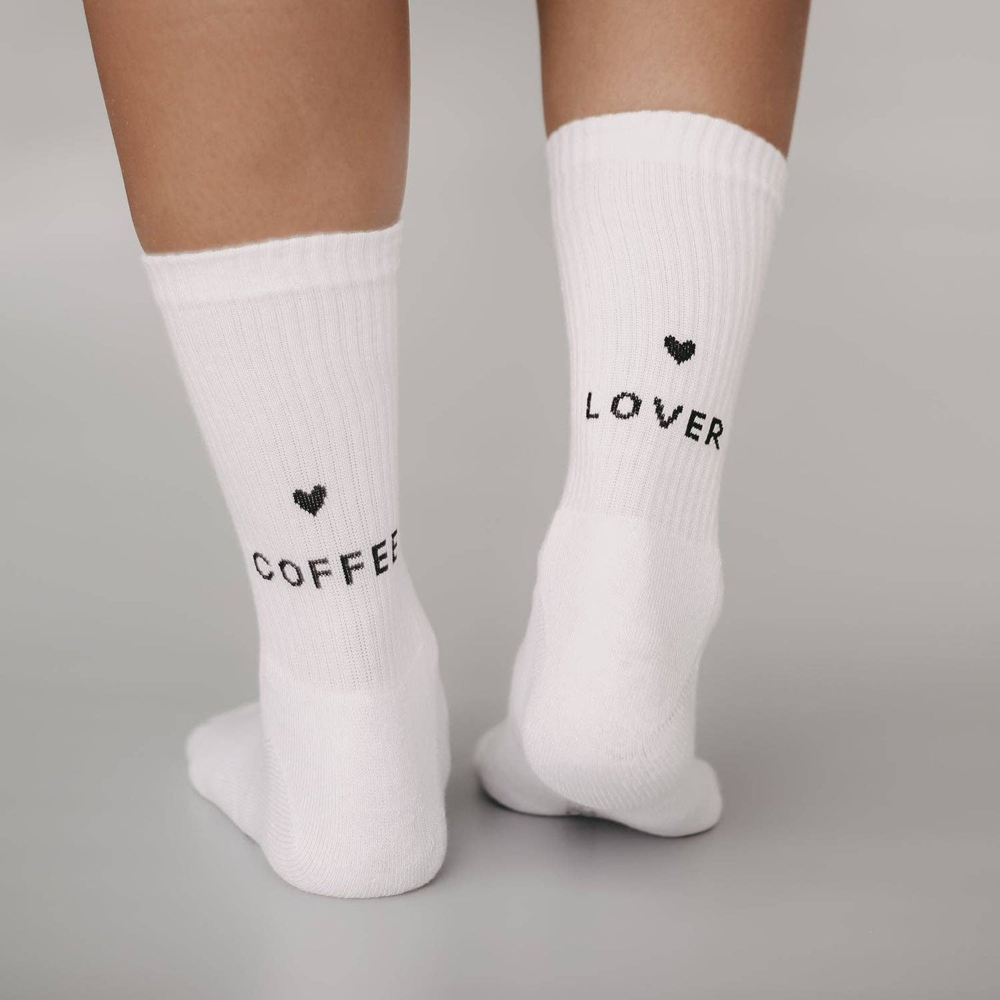 Eulenschnitt - Socken weiß Coffee Lover L (VE = 5 Stk.)