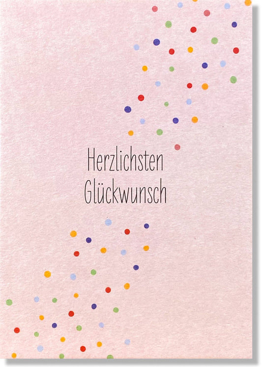 KEITCARDS - Herzlichsten Glückwunsch Punkte rosa