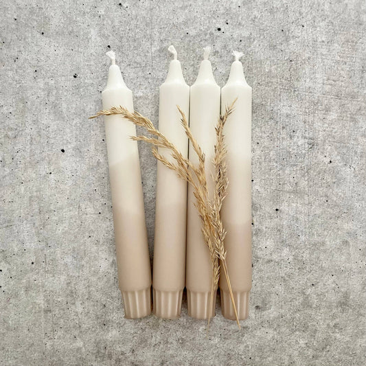 Wolkenreich - Dip Dye Kerzen | Boho beige | 4er Set