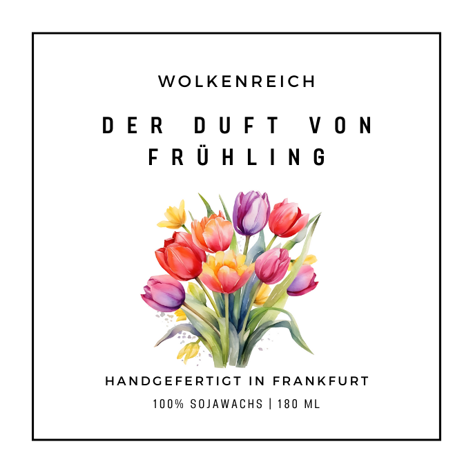Wolkenreich - Der Duft von Frühling | Tulpenstrauß | Duftkerze, Sojawachs