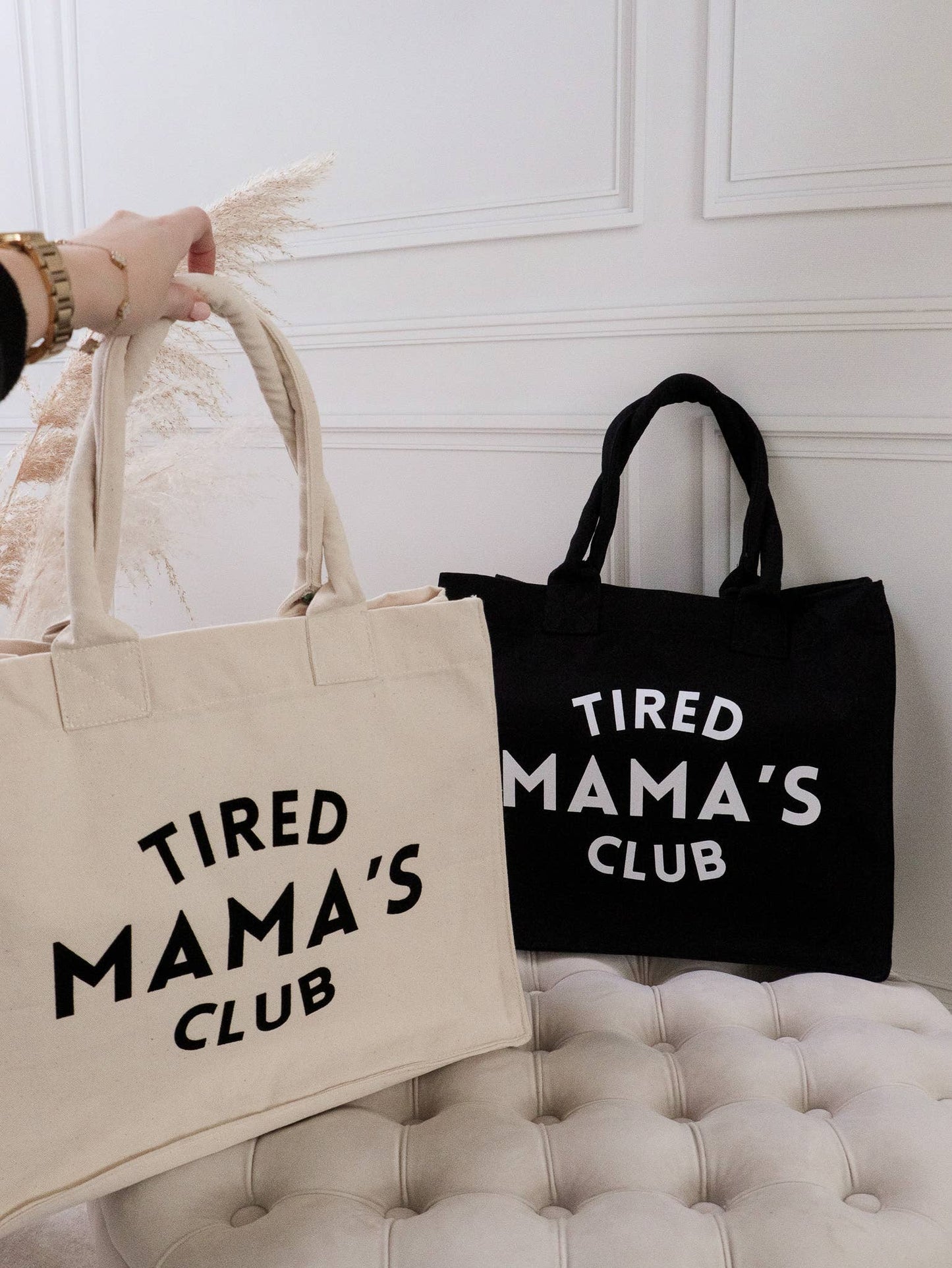 Tired Mama’s Club – Große Tragetasche aus Baumwolle