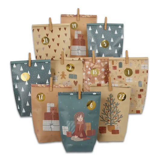 Adventskalender zum Befüllen "Petrol"