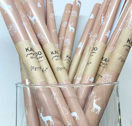 NynkeOntwerpt - Geschenkpapier | Christmas Mix | Braun