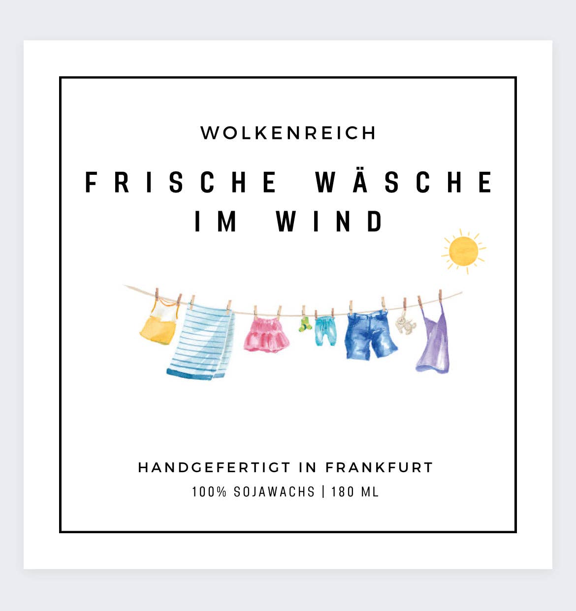Wolkenreich - Frische Wäsche im Wind | Duftkerze, Sojawachs