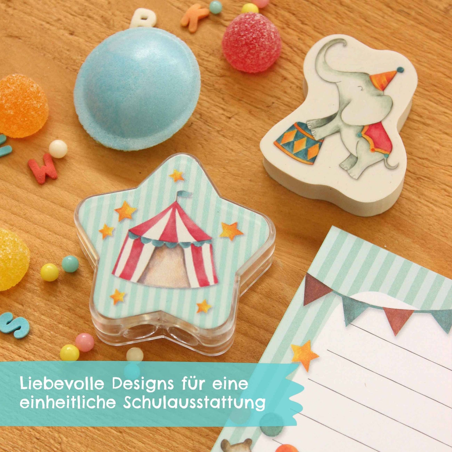 Papierdrachen - Schreibset Schule Zirkus Set 3