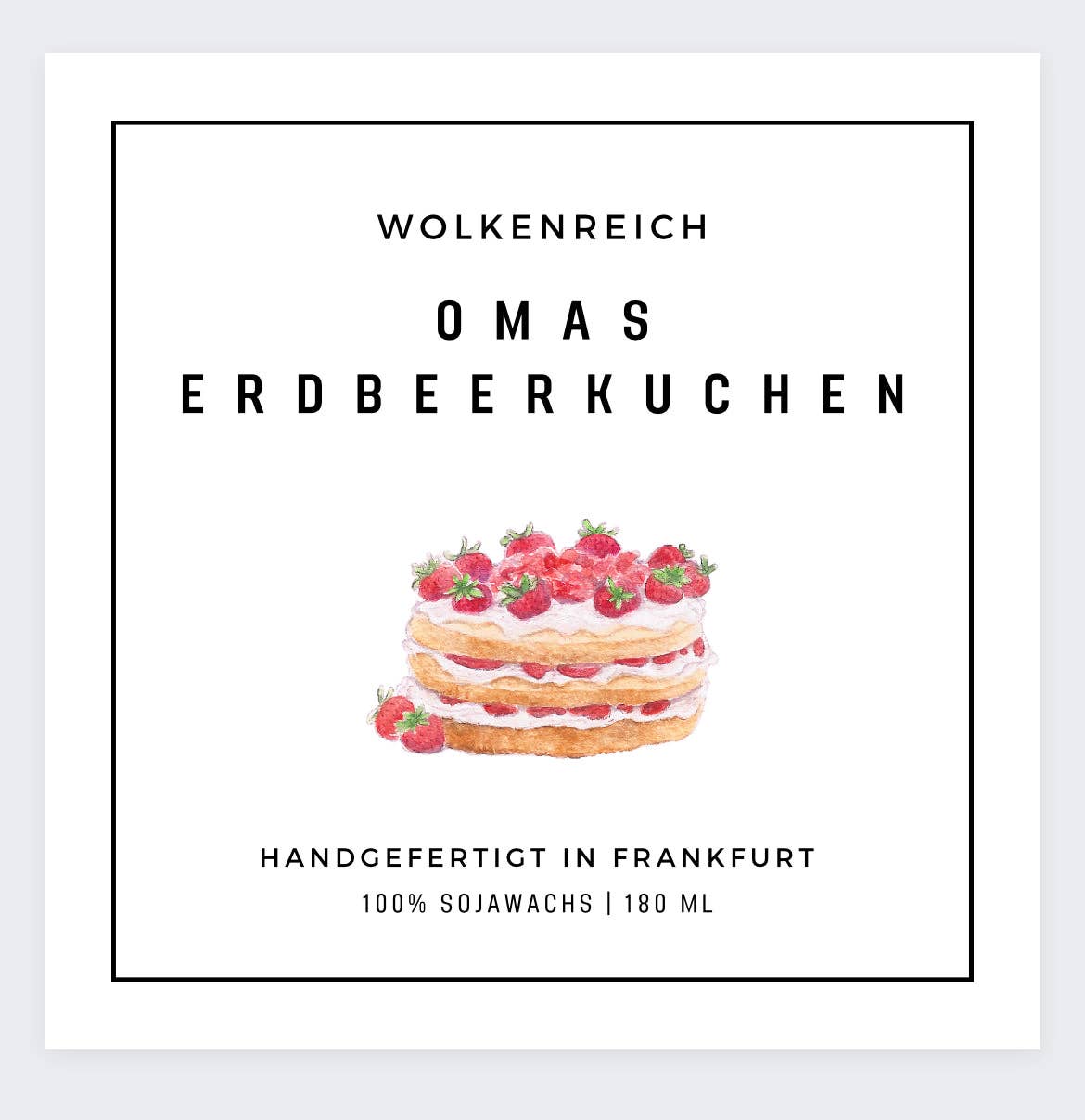 Wolkenreich - Omas Erdbeerkuchen | Duftkerze, Sojawachs