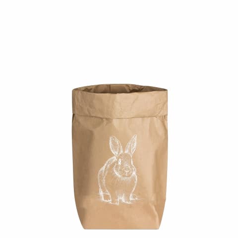 17;30 - Paperbags Small natur, HASE SITZEND, weiss