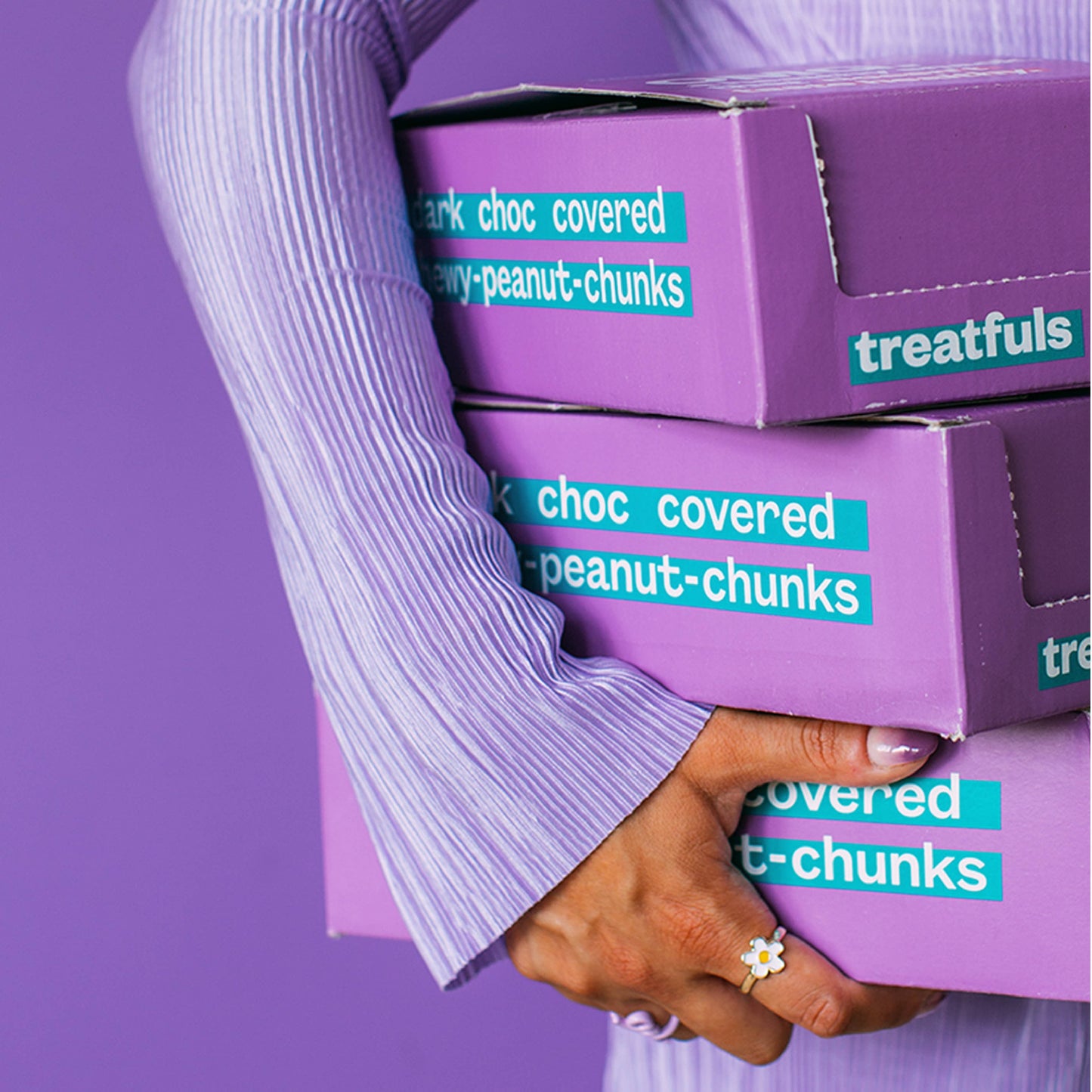 treatfuls - Dunkle Schoko Erdnuss  Riegel bio + vegan + glutenfrei